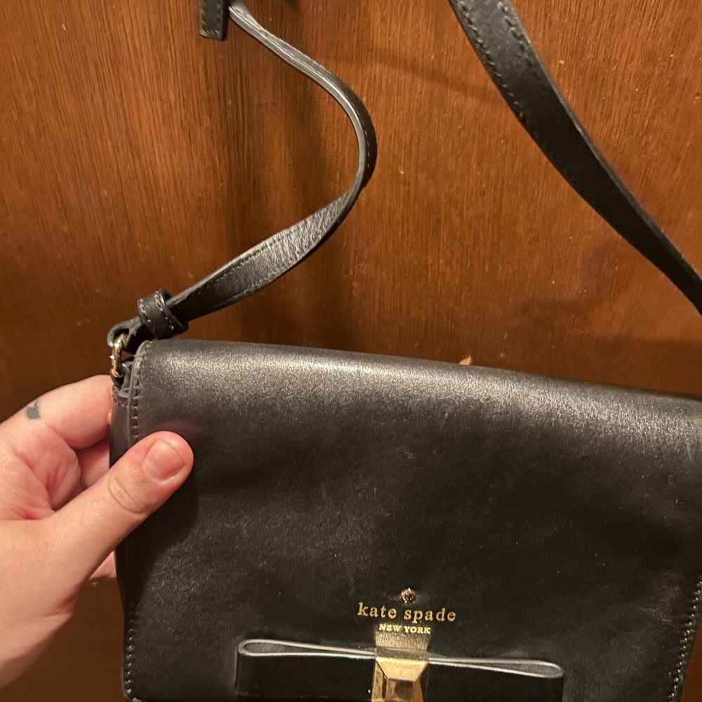 Kate Spade Black Crossbody Bag with Bow Accent